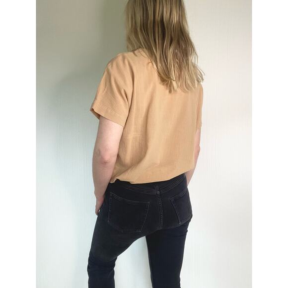 MADEWELL Beige Gauze Cotton Top US XS - Picture 4 of 14